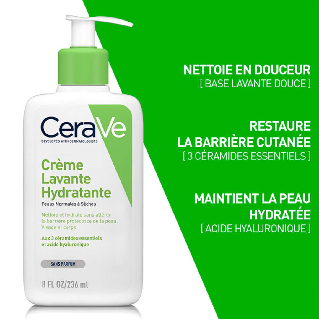 Crème Lavante Hydratante CeraVe – nettoyant doux hydratant visage et corps – parapharmacie en ligne Tunisie – laparadulac.com