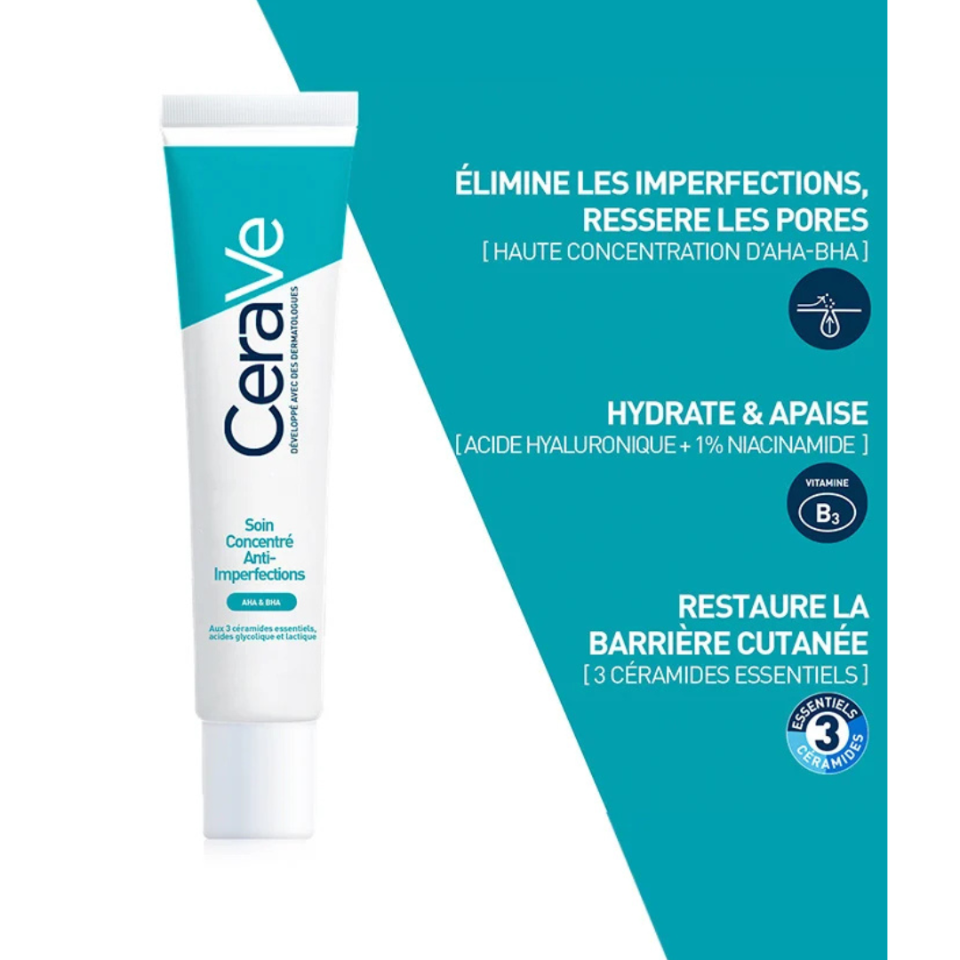 Soin Concentré Anti-Imperfections CeraVe – gel anti-boutons exfoliant et hydratant – parapharmacie en ligne Tunisie – laparadulac.com
