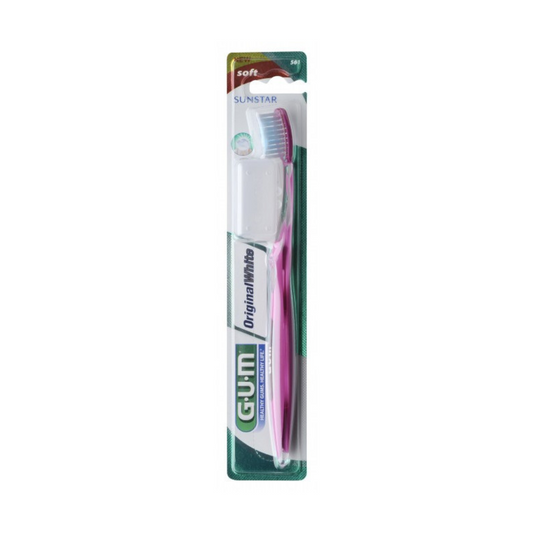 Brosse à dents GUM Original White Compact Souple 561, laparadulac.com, parapharmacie Tunisie, pour dents blanches et gencives protégées