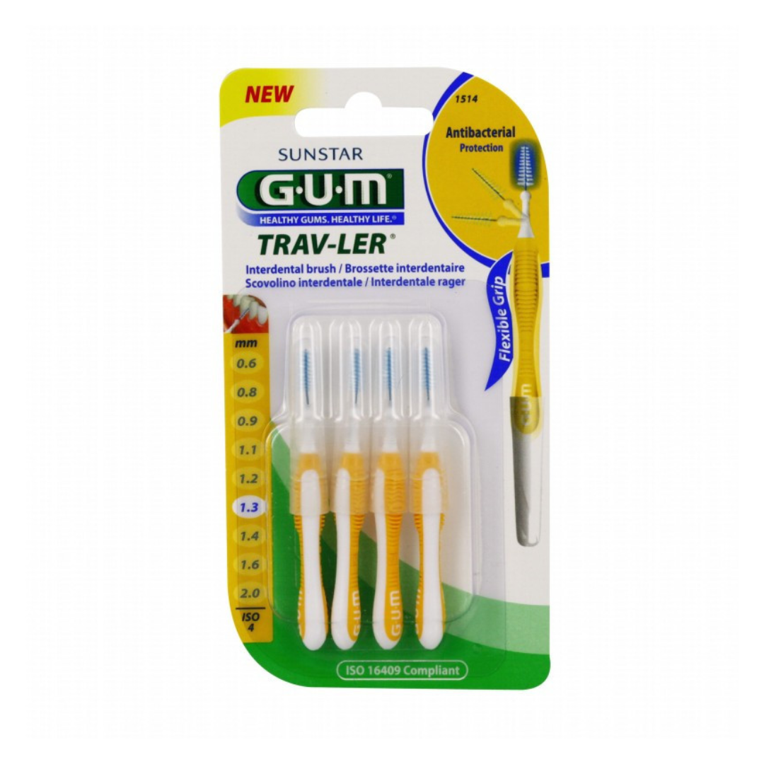 Brossettes interdentaires GUM Traveler 1514 extra-fine 1.3 mm, parapharmacie Tunisie, laparadulac.com, lot de 4, hygiène interdentaire en voyage