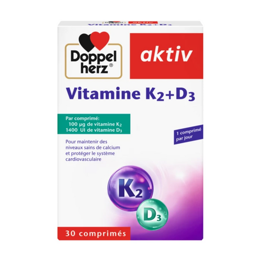 AKTIV K2+D3 disponible sur laparadulac.com, parapharmacie Tunisie, soutien osseux naturel pour une meilleure fixation du calcium.

