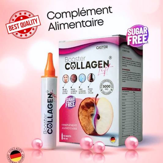 Castor Booster Collagen Pomme en Tunisie – complément collagène goût pomme, aide à soutenir peau/éclat/fermeté (selon formule), achat en ligne La Para du Lac laparadulac.com, livraison rapide, prix.