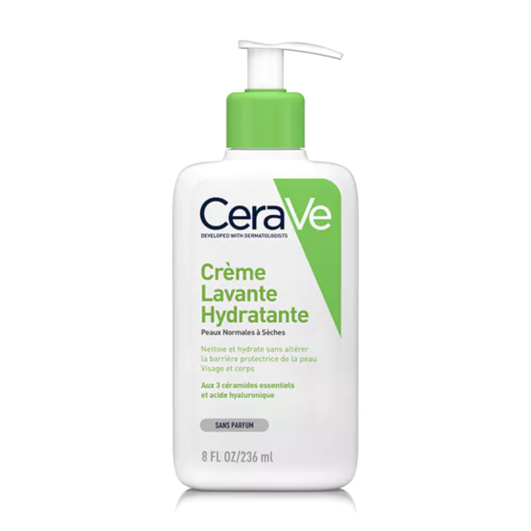 CeraVe Crème Lavante Hydratante – nettoie en douceur et hydrate 24h. Parapharmacie en ligne Tunisie – laparadulac.com.