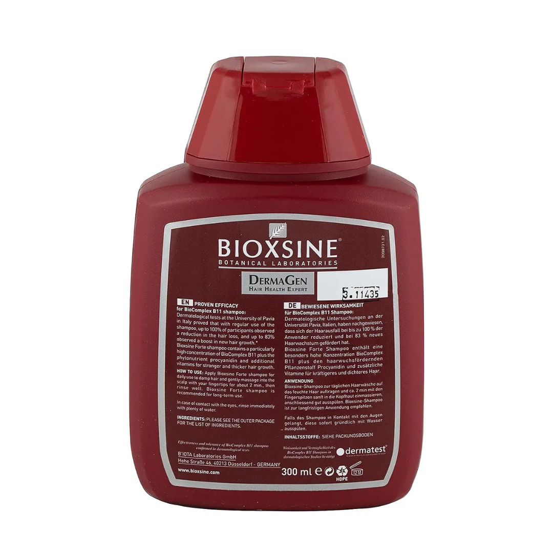Bioxsine Forte Shampooing 300 ml sur laparadulac.com, parapharmacie Tunisie : formule végétale liposome et BioComplexe B11 pour chute intense et cuir chevelu sensible.

