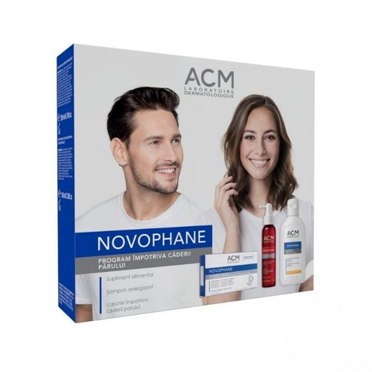 Coffret ACM Novophane anti-chute cheveux, disponible sur laparadulac.com, parapharmacie Tunisie.

