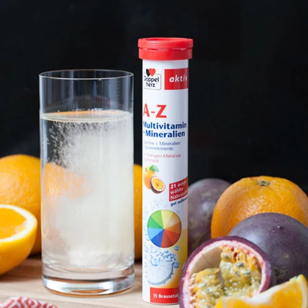Vitamines et minéraux AKTIV A-Z 15 comprimés effervescents sur laparadulac.com, parapharmacie Tunisie, boostez votre énergie au quotidien.

