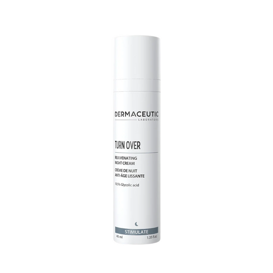 Crème de nuit Dermaceutic Turn Over 40ml à 15% acide glycolique, en vente sur laparadulac.com, parapharmacie Tunisie – anti-rides et éclat du teint.