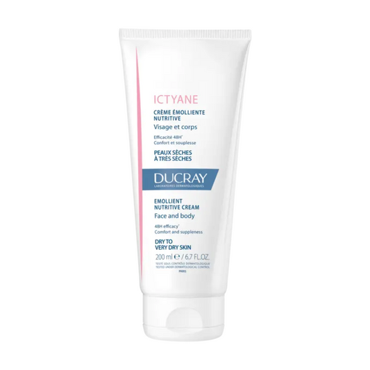 DUCRAY Ictyane crème émolliente 200ml – soin nourrissant sur laparadulac.com, parapharmacie Tunisie pour peaux sèches à très sèches.

