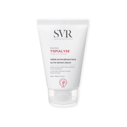 SVR Topialyse Mains Tunisie – crème mains nourrissante et réparatrice, soin anti-sécheresse et protecteur quotidien, crème hydratante intense SVR, dermatologie française, parapharmacie en ligne Tunisie Lac 2, produits SVR pas cher Tunisie, acheter crème SVR Topialyse Mains sur laparadulac.com