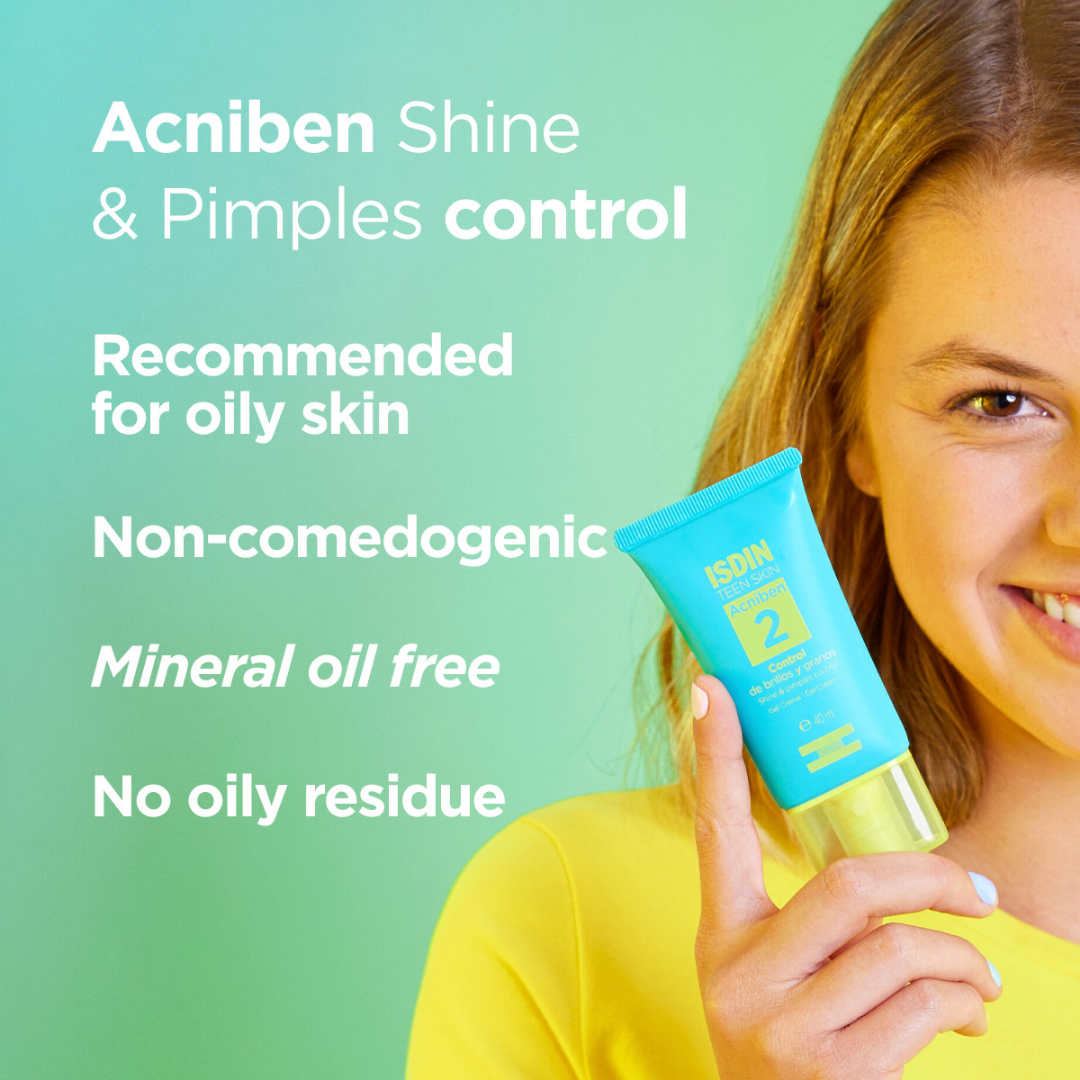 Gel-crème visage Acniben Shine & Pimples Control – Anti-boutons, peau grasse – Laparadulac Parapharmacie Tunisie – Disponible sur laparadulac.com.

