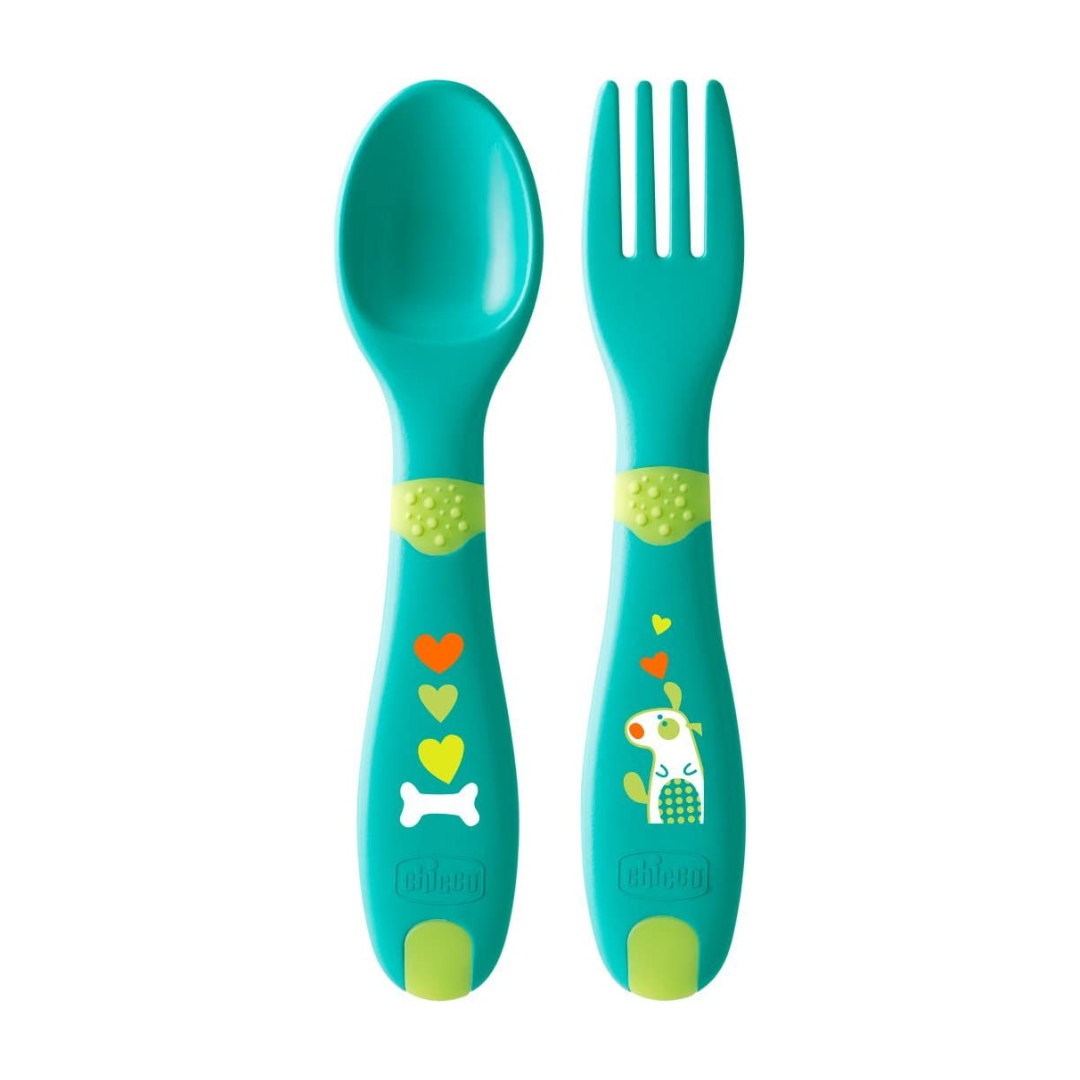 Premiers couverts Chicco bébé 12m+ fourchette et cuillère – sur laparadulac.com parapharmacie Tunisie

