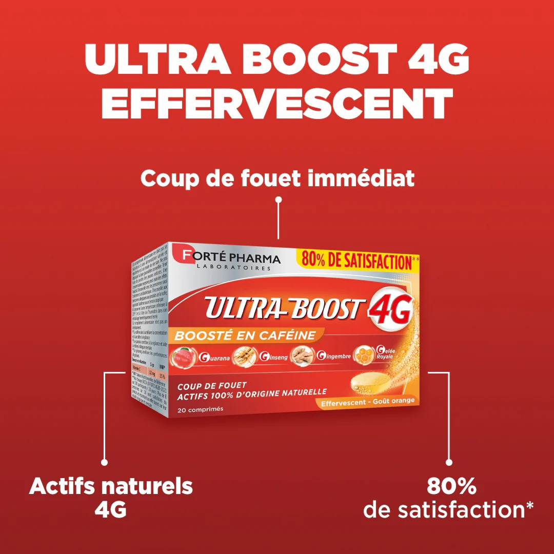 FORTE PHARMA Ultra Boost 4G 20 comprimés sur laparadulac.com, parapharmacie Tunisie pour énergie et immunité au quotidien