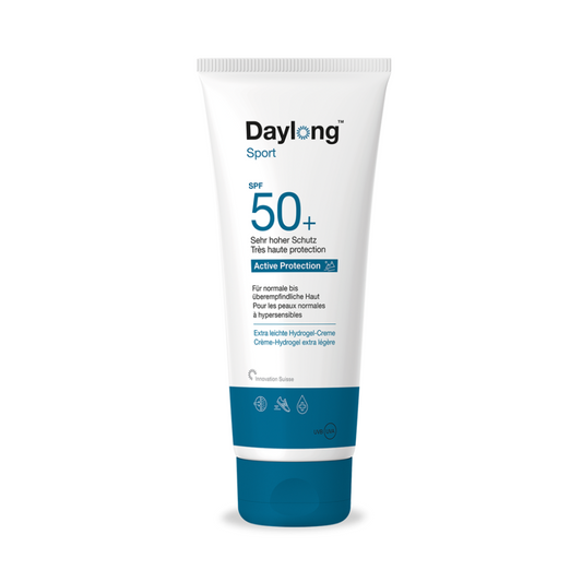 Crème solaire DAYLONG Sport SPF50+ 50ml en vente sur laparadulac.com, parapharmacie Tunisie, haute protection pour les sportifs et peaux sensibles.


