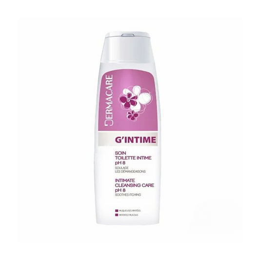 Photo du produit DERMACARE G’intime disponible sur laparadulac.com, parapharmacie Tunisie spécialisée en soins intimes doux et efficaces.

