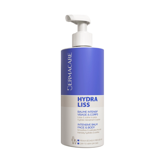 Image du baume DERMACARE Hydraliss 500ml en vente sur laparadulac.com, parapharmacie Tunisie experte en soins peaux sèches.
