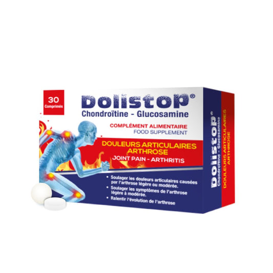 DOLISTOP Comprimés BT/30 Gélules pour santé articulaire disponible sur laparadulac.com, parapharmacie Tunisie.
