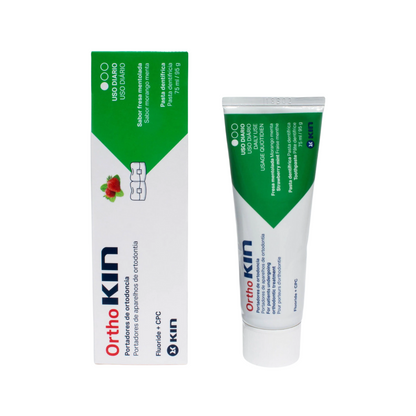 Kin Orthokin Fraise Mentholée, dentifrice orthodontique anti-plaque au fluor pour porteurs d’appareil | parapharmacie Tunisie | laparadulac.com

