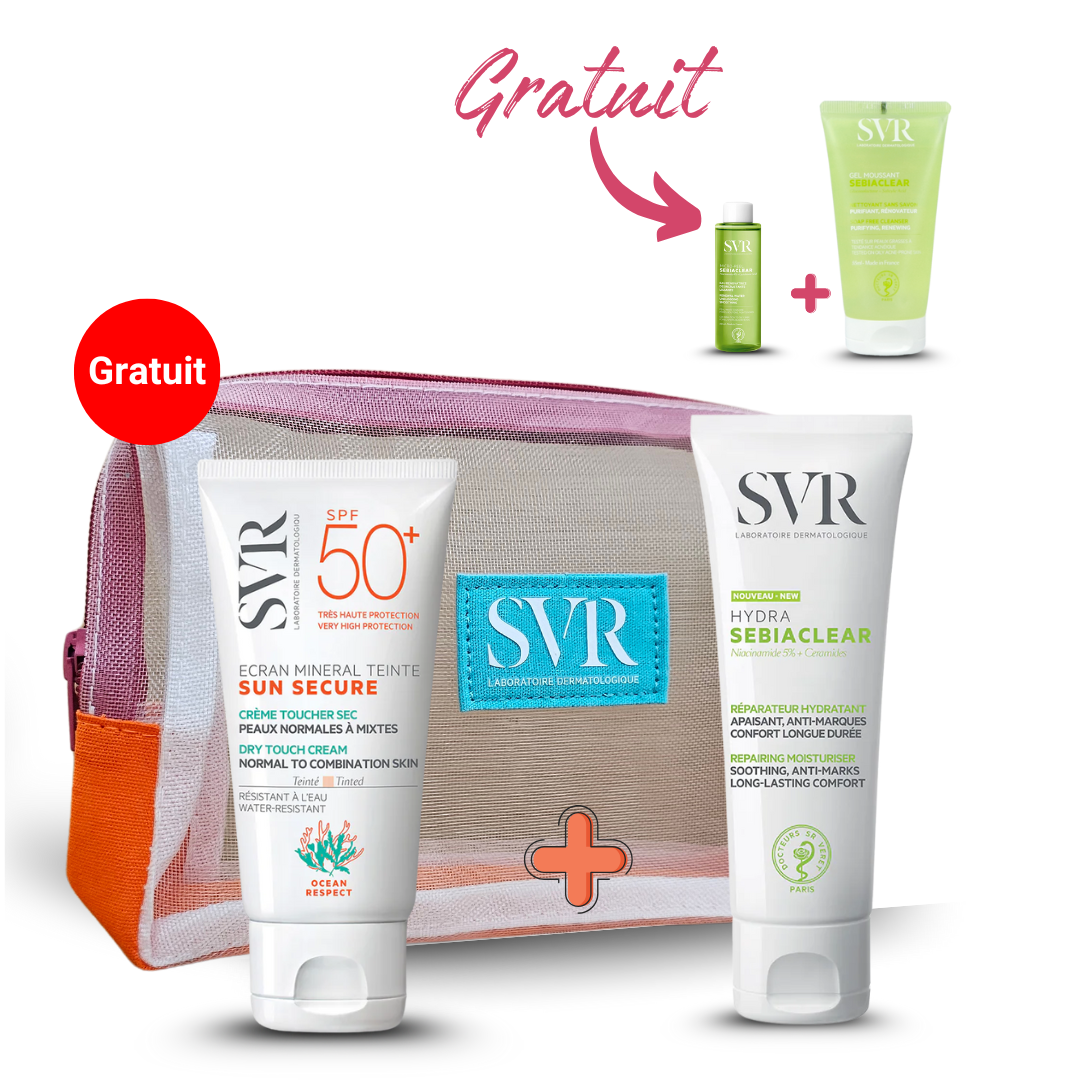 SVR Crème Solaire + Sebiaclear Hydra  + 3 Cadeaux Offerts