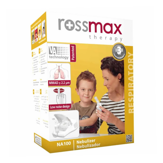 Nébuliseur Rossmax NA100 haute performance, en vente sur laparadulac.com, parapharmacie Tunisie pour traitements respiratoires.

