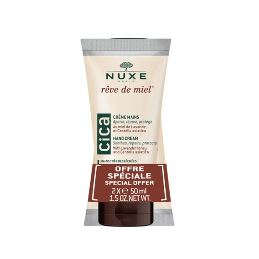 Crème réparatrice mains NUXE Rêve de Miel 2x50ml en vente sur laparadulac.com – soin nourrissant parapharmacie Tunisie pour peaux abîmées

