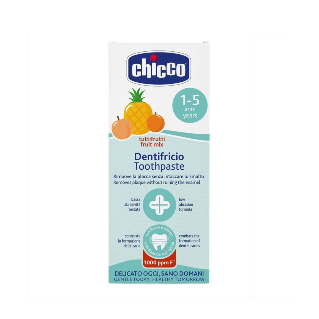 Dentifrice Chicco tous les fruits 50ml pour enfant – hygiène bucco-dentaire douce sur laparadulac.com parapharmacie Tunisie

