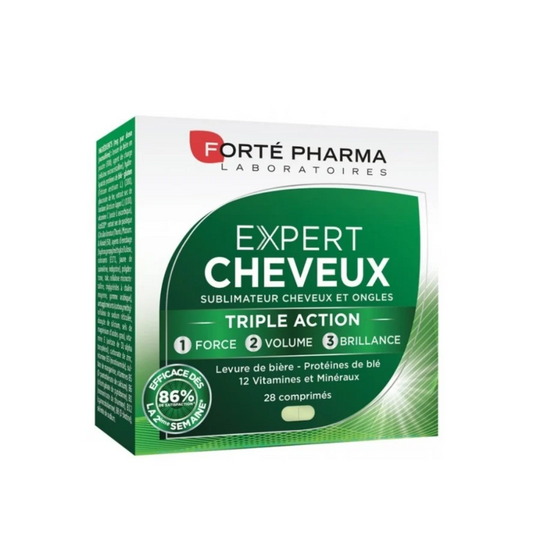 FORTE PHARMA Expert Cheveux 28 comprimés disponible sur laparadulac.com, parapharmacie Tunisie, pour renforcer la croissance et densité capillaire