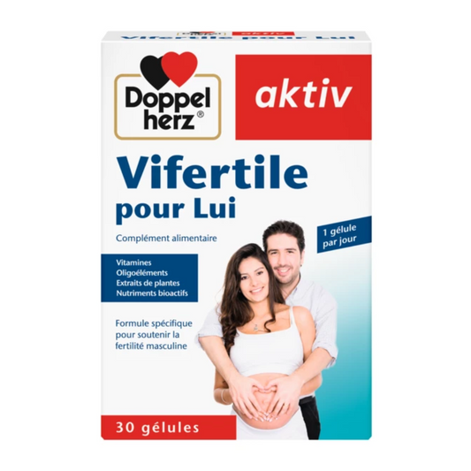 Complément fertilité homme Vifertile Doppelherz sur laparadulac.com, boostez votre projet bébé naturellement.