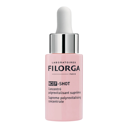 Filorga NCEF-SHOT sérum concentré anti-rides en Tunisie – cure visage anti-âge, aide à lisser rides et ridules, peau plus ferme et éclatante, idéal peau fatiguée/mature, parapharmacie en ligne La Para du Lac laparadulac.com, livraison rapide, prix.