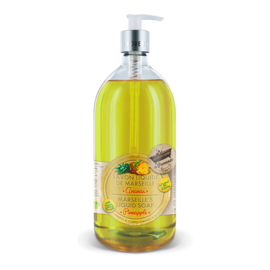 Savon liquide ananas Les Petits Bains de Provence 1L – soin hydratant corps et cheveux

