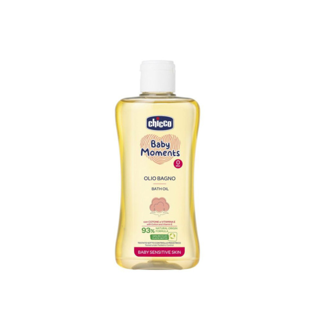 Huile de bain Chicco Baby Moments 200ml – idéale pour peau bébé dès 0 mois – parapharmacie Tunisie sur laparadulac.com

