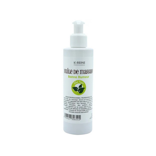 Huile de massage Thé Vert K-Reine 200ml à découvrir sur laparadulac.com, parapharmacie Tunisie pour une peau douce, hydratée et une relaxation absolue.


