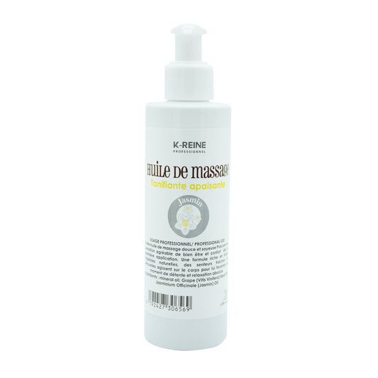 Huile de massage Jasmin K-Reine 200ml à découvrir sur laparadulac.com, parapharmacie Tunisie pour une détente naturelle aux senteurs envoûtantes.

