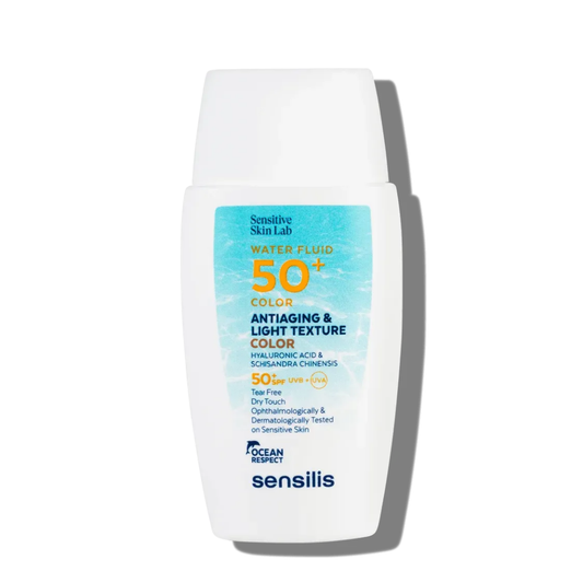 “Sensilis Water Fluid Color SPF 50+ – fluide teinté visage 40 ml effet bonne mine, parapharmacie Tunisie laparadulac.com”


