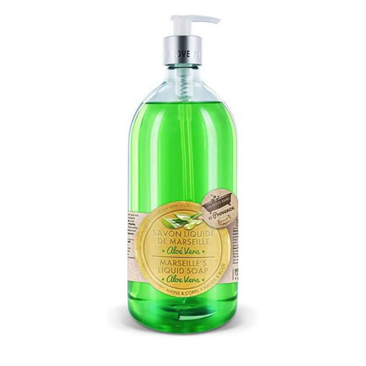 Savon liquide Aloé Vera Les Petits Bains de Provence 1L – nettoyant apaisant et hydratant

