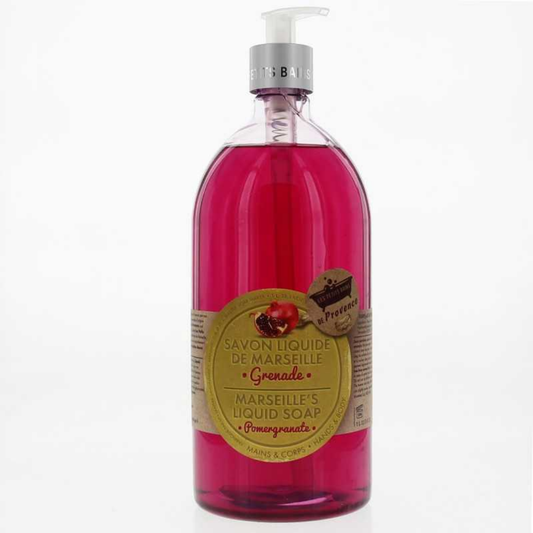 Savon liquide grenade Les Petits Bains de Provence 1L – fraîcheur fruitée et nettoyante

