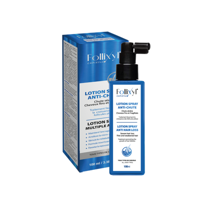 Spray anti-chute cheveux Follixyl – soin homme/femme (selon référence), aide à améliorer densité et vitalité du cuir chevelu (selon usage), commande sur laparadulac.com, livraison partout en Tunisie.