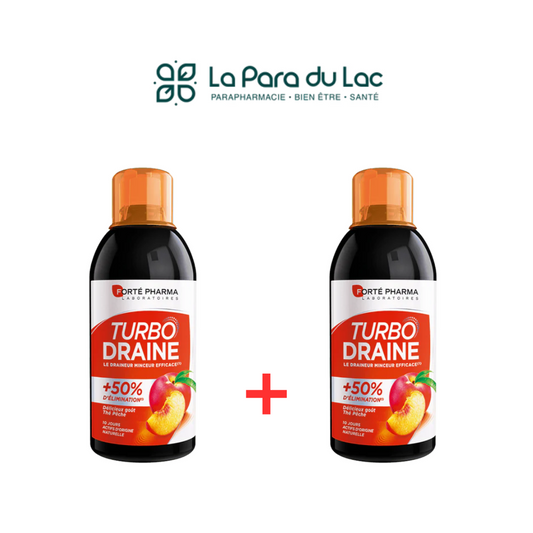 Turbodraine Thé-Pêche Lot 2 x 500 ml – parapharmacie Tunisie laparadulac.com – boisson minceur sans sucre goût fruité