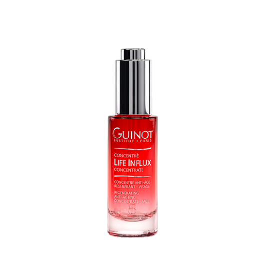 "GUINOT Concentré Life Influx 30ml – Soin intensif régénérant pour le visage, conçu pour revitaliser la peau, stimuler le renouvellement cellulaire et renforcer la barrière cutanée. Idéal pour une peau plus lisse, éclatante et visiblement rajeunie. Convient à tous les types de peau, en particulier aux peaux fatiguées ou stressées. Disponible sur laparadulac.com, la meilleure parapharmacie en Tunisie. Commandez dès maintenant et profitez de la livraison rapide partout en Tunisie."