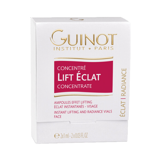 "GUINOT Concentré Lift Éclat – Soin concentré éclat et fermeté pour le visage, conçu pour lisser les traits, illuminer le teint et redonner à la peau toute sa vitalité. Idéal pour un effet lifting immédiat et un teint éclatant en quelques minutes. Convient à tous les types de peau pour des occasions spéciales ou une routine anti-âge. Disponible sur laparadulac.com, la meilleure parapharmacie en Tunisie. Commandez dès maintenant et profitez de la livraison rapide partout en Tunisie."