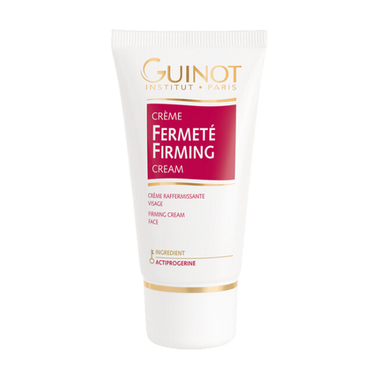 "GUINOT Crème Fermeté 50ml – Crème raffermissante et tonifiante pour le visage, formulée pour redessiner les contours et améliorer l’élasticité de la peau. Idéale pour une peau plus lisse, ferme et jeune au quotidien. Convient à tous les types de peau, pour un soin anti-âge performant et hydratant. Disponible sur laparadulac.com, la meilleure parapharmacie en Tunisie. Commandez dès maintenant et profitez de la livraison rapide partout en Tunisie."