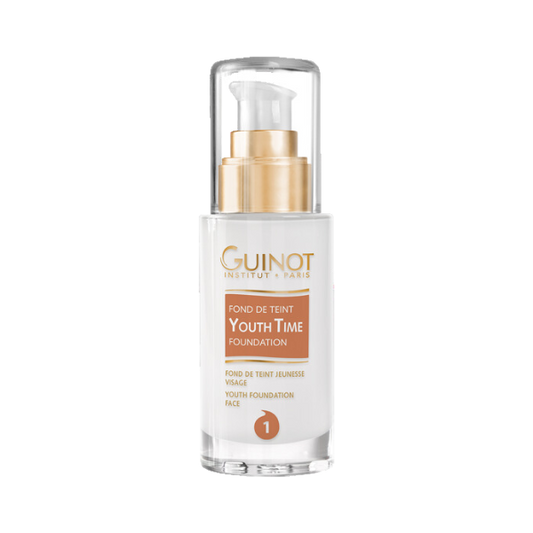 
Voici un texte alternatif optimisé pour le SEO du produit GUINOT Fond de teint Youth Time N°1 30ml, conçu pour améliorer la visibilité de laparadulac.com et attirer un trafic organique qualifié :

"GUINOT Fond de teint Youth Time N°1 30ml – Fond de teint anti-âge et unifiant, conçu pour illuminer le teint tout en offrant un effet jeunesse immédiat. Sa formule enrichie en actifs anti-âge aide à lisser la peau et à réduire l'apparence des rides, tout en apportant une couverture légère et naturelle. Ce fond d