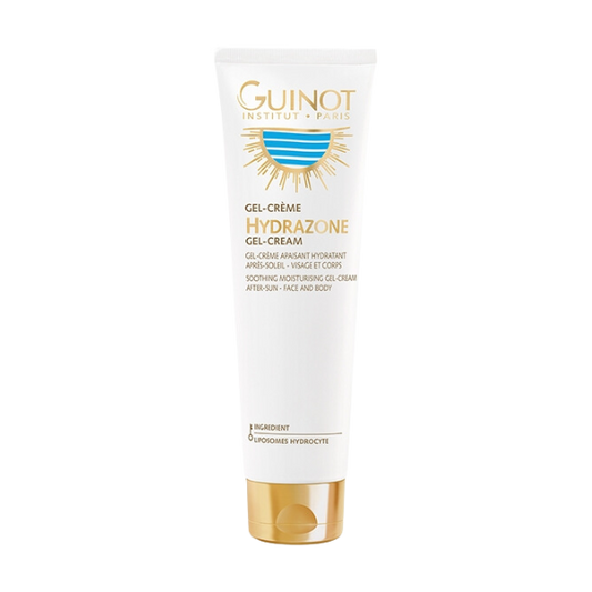 "GUINOT Gel-Crème Hydrazone Après-Soleil 150ml – Soin après-soleil hydratant et apaisant qui répare et nourrit la peau après l’exposition solaire. Idéal pour calmer les sensations d’échauffement, prolonger le bronzage et maintenir une peau douce et éclatante. Disponible sur laparadulac.com, la meilleure parapharmacie en Tunisie. Commandez dès maintenant et profitez de la livraison rapide partout en Tunisie."