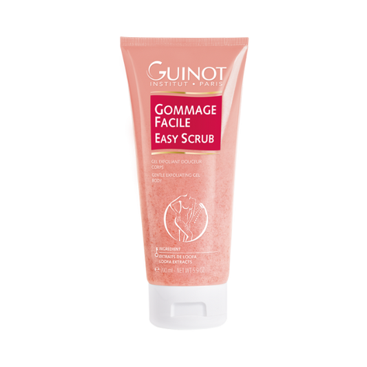 "GUINOT Gommage Facile Easy Scrub 200ml – Exfoliant corporel doux pour éliminer les cellules mortes et révéler une peau lisse et éclatante. Idéal pour préparer la peau aux soins hydratants ou autobronzants. Disponible sur laparadulac.com, la meilleure parapharmacie en Tunisie. Commandez dès maintenant et profitez de la livraison rapide partout en Tunisie."