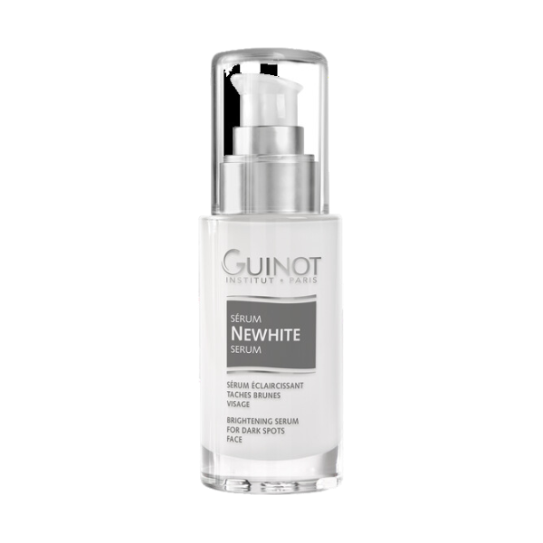 "GUINOT Sérum NEWHITE 25ml – Sérum éclaircissant intensif qui réduit les taches pigmentaires et unifie le teint pour une peau lumineuse et éclatante. Formulé avec des actifs puissants, il prévient l’apparition de nouvelles imperfections tout en hydratant la peau en profondeur. Disponible sur laparadulac.com, la meilleure parapharmacie en Tunisie. Commandez dès maintenant et profitez de la livraison rapide partout en Tunisie."