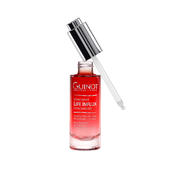 "GUINOT Concentré Life Influx 30ml – Soin intensif régénérant pour le visage, conçu pour revitaliser la peau, stimuler le renouvellement cellulaire et renforcer la barrière cutanée. Idéal pour une peau plus lisse, éclatante et visiblement rajeunie. Convient à tous les types de peau, en particulier aux peaux fatiguées ou stressées. Disponible sur laparadulac.com, la meilleure parapharmacie en Tunisie. Commandez dès maintenant et profitez de la livraison rapide partout en Tunisie."