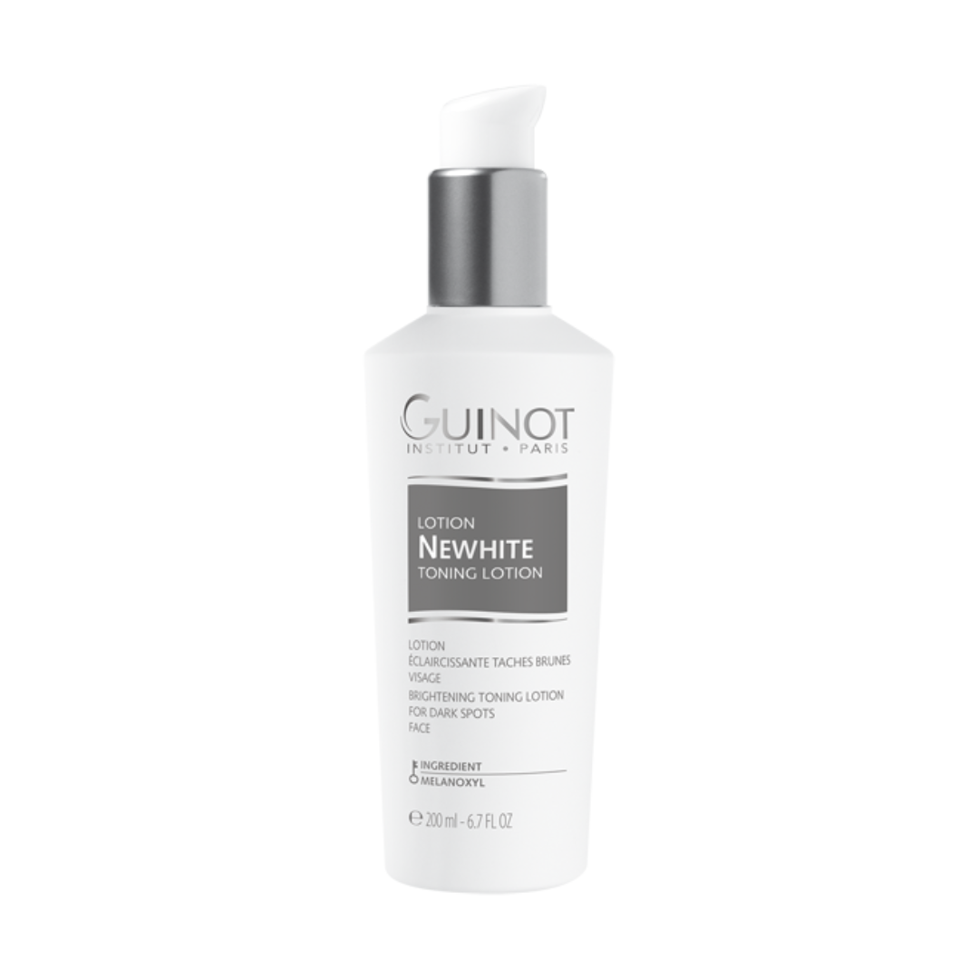 GUINOT Lotion NEWHITE – lotion visage éclaircissante anti-taches, soin uniformisant et illuminateur de teint, cosmétique française Guinot, parapharmacie en ligne Tunisie, produits de beauté dépigmentants et anti-âge, soins visage professionnels, acheter Guinot Tunisie sur laparadulac.com