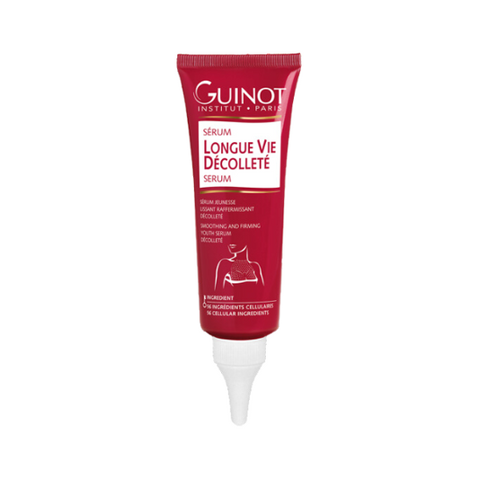 "GUINOT Sérum Longue Vie Décolleté 50ml - Soin anti-âge revitalisant pour une peau lisse et ferme sur le cou et le décolleté. Commandez sur LaParaDuLac.com, votre parapharmacie de référence en Tunisie et à Tunis."