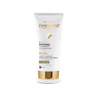 "BEESLINE Gel nettoyant visage 4-en-1, purifiant, éclaircissant, exfoliant – 150ml parapharmacie Tunisie laparadulac.com."


