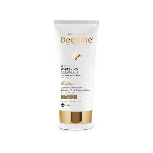 "BEESLINE Gel nettoyant visage 4-en-1, purifiant, éclaircissant, exfoliant – 150ml parapharmacie Tunisie laparadulac.com."

