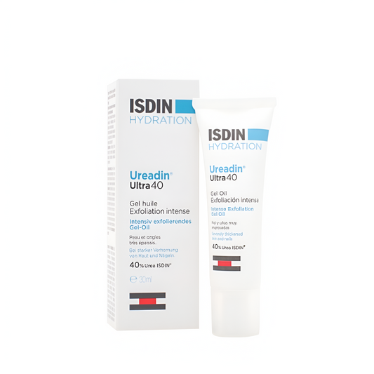 ISDIN UREADIN Ultra 40 Gel-Huile Exfoliant 30 ml – Soin pied et ongles épais. Laparadulac Parapharmacie Tunisie. Disponible sur laparadulac.com

